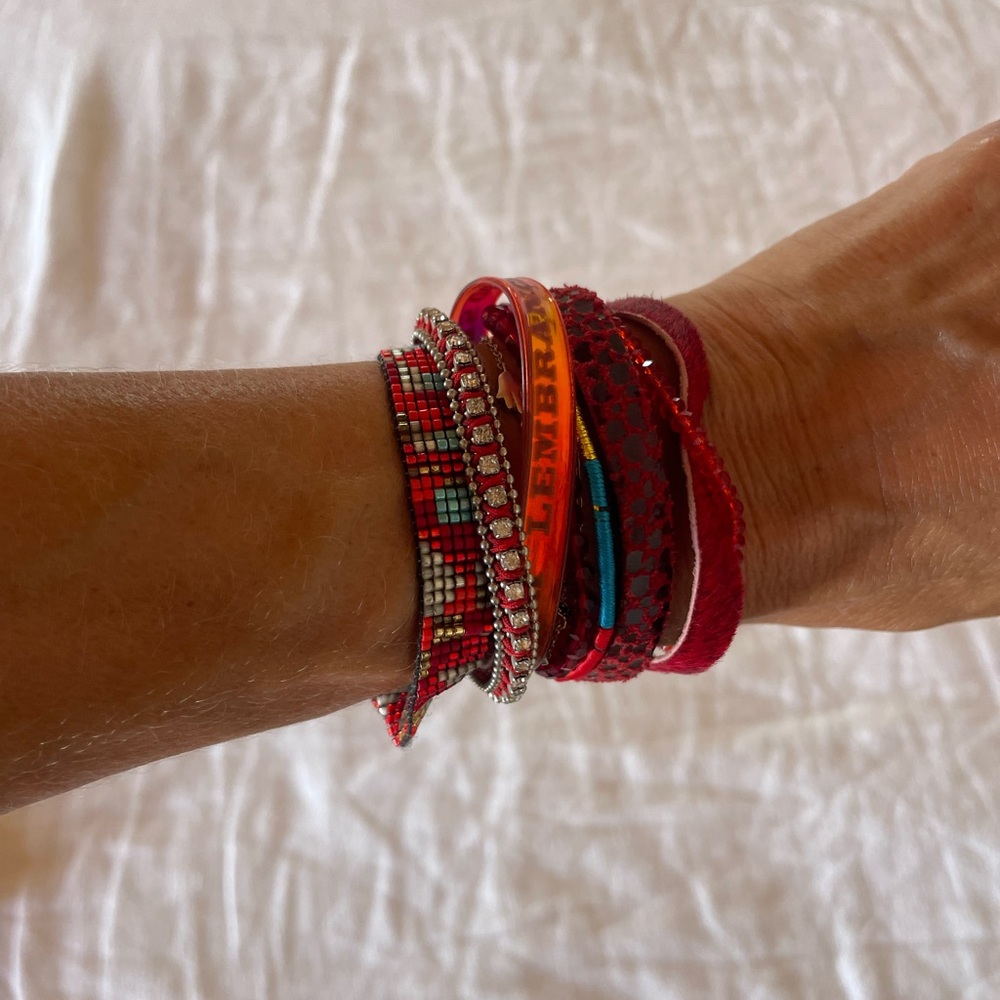 Hipanema bracelet red. Size S (16 cm)
